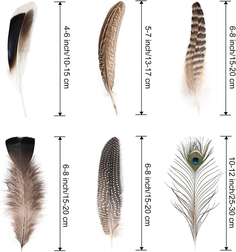30PCS Assorted Natural Feathers for Crafts, DIY, Wedding, Peacock & Pheasant