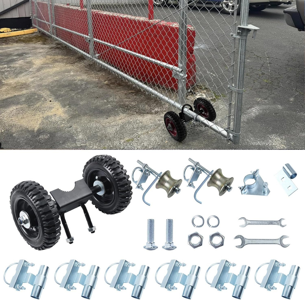 6" Wheels Rolling Gate Hardware Kit for Chain Link Gate Sliding Gate Hardware