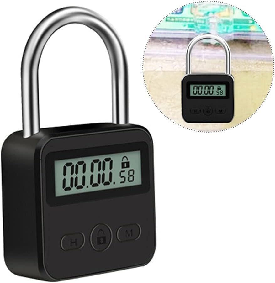 Metal Timer Lock, 99 Hours Max Timing USB Rechargeable Silver