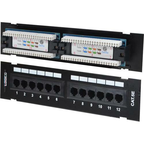 CAT5E Cable UTP 12 Port Network Mini Patch Panel with Surface Wall Mount Bracket