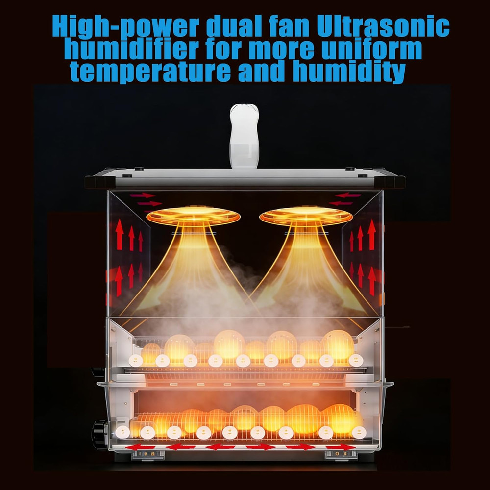 136-Egg Automatic Incubator with Digital Control for Hatching Poultry Eggs