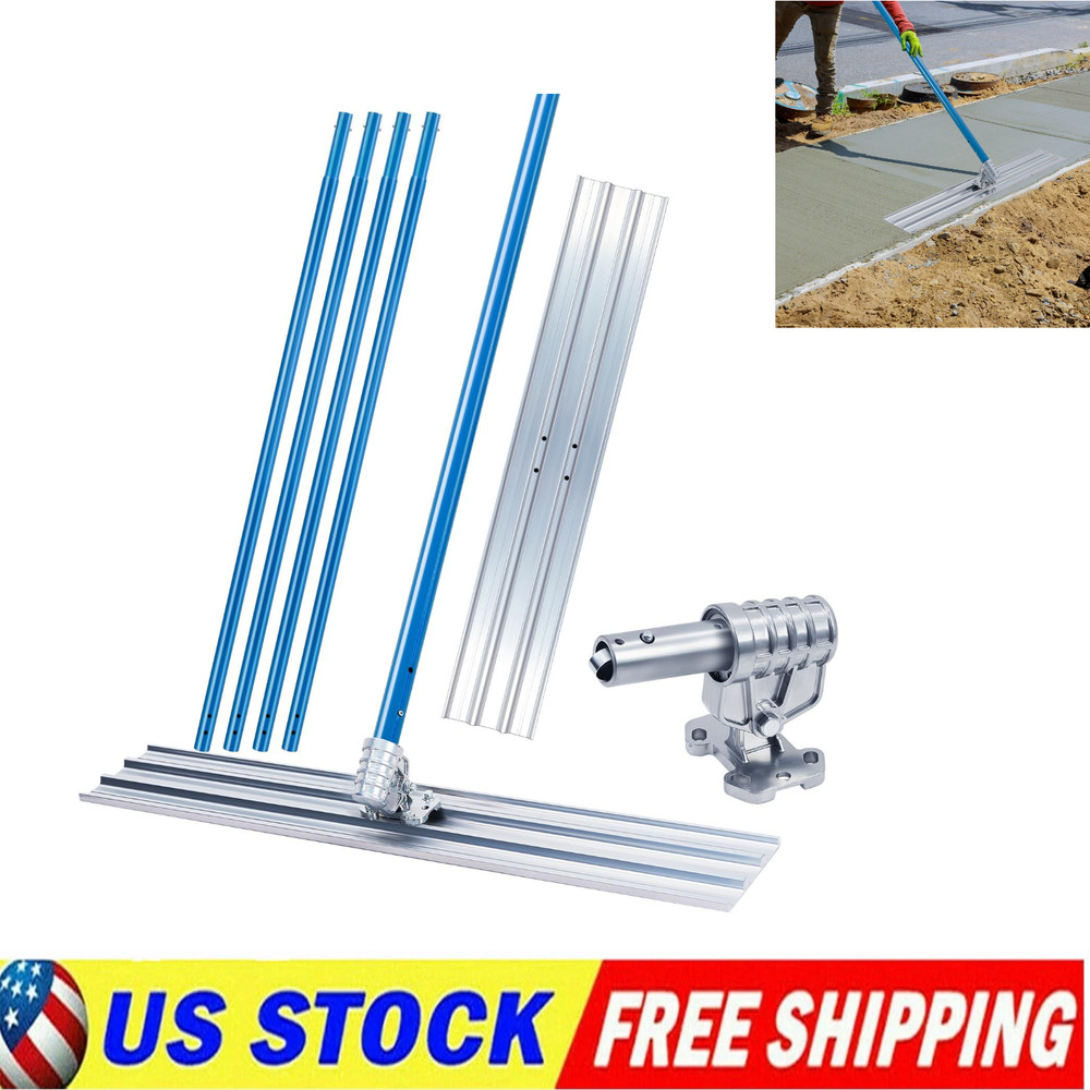 Professional Magnesium Bull Float Concrete Tool Kit w/4 Extendable Handles Heavy