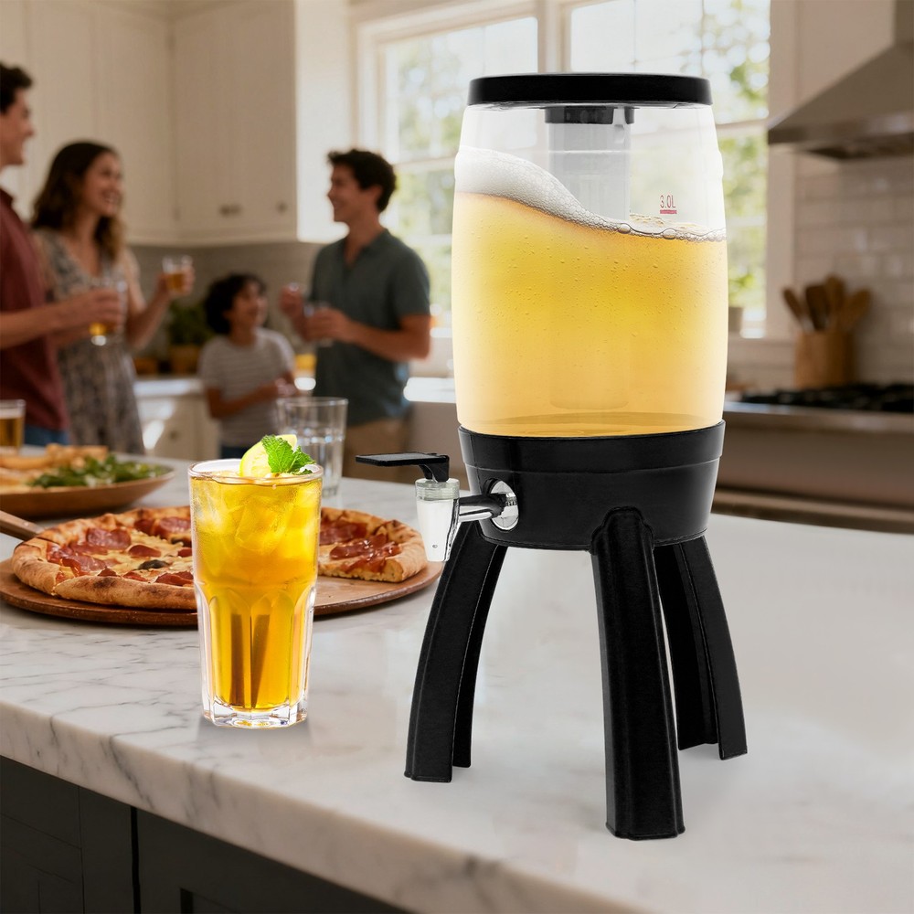 Modern 3L Beer Dispenser Tabletop beer barrel black for bars, restaurants, party