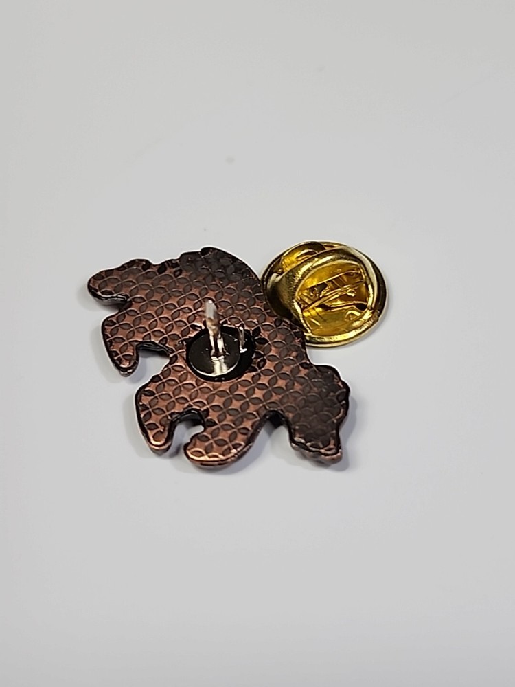Bear Walking Lapel Pin Cooper Color Metal