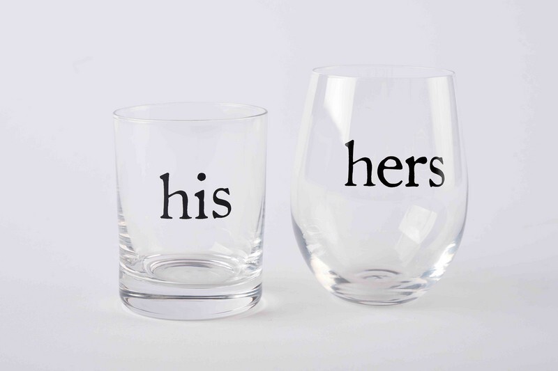 Mudpie - His & Hers Glass Set - 44600079