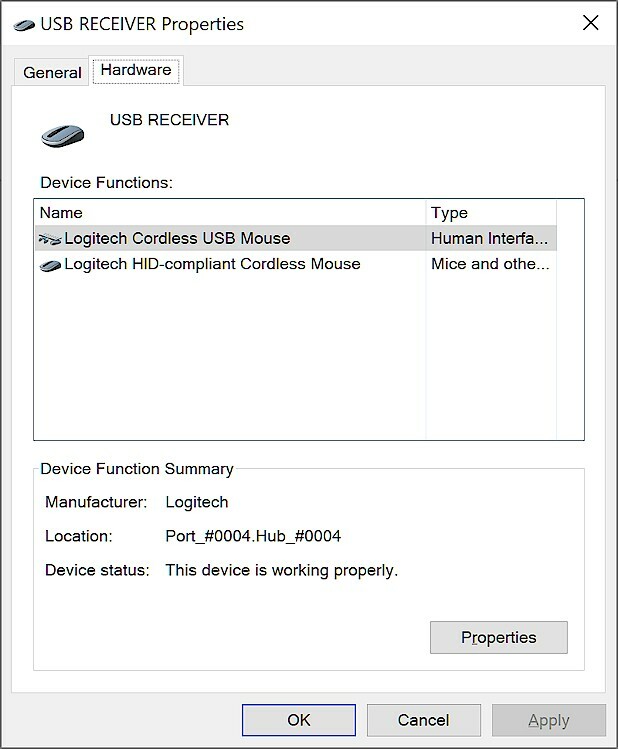 logitech C-BN4 USB RF Mouse Receiver