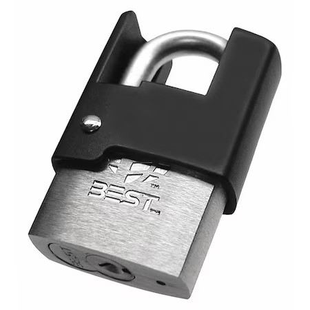 Best 21B721lsh Padlock, Coreless, Partially Hidden Shackle, Rectangular Steel