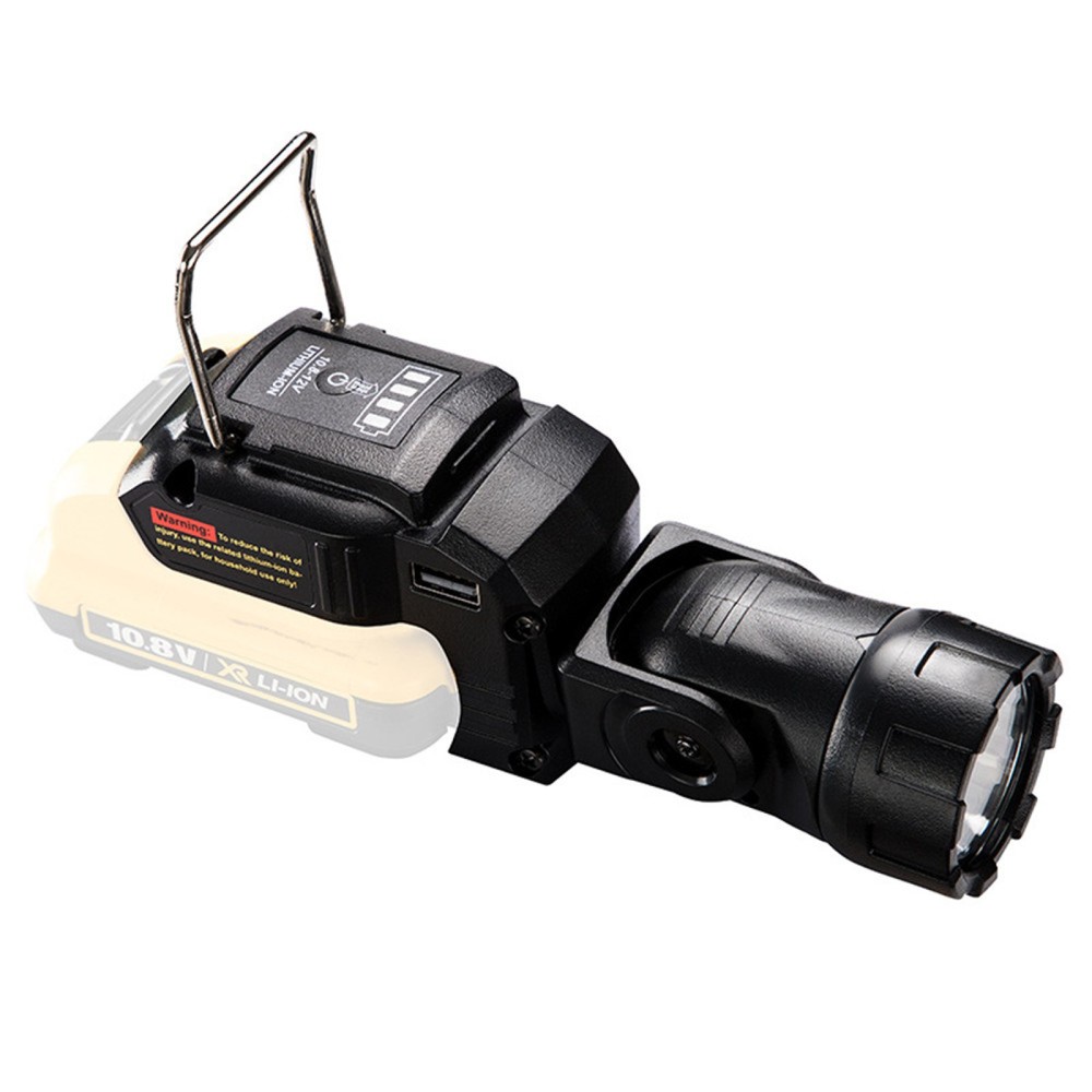 Handheld LED Work Light Flashlight Adapter For DeWalt 12V MAX Li-Ion Battery