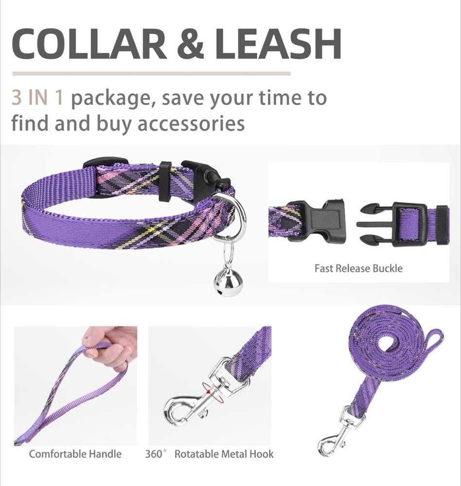 PUPTECK Adjustable Dog Medium: Chest 16"-18", Purple
