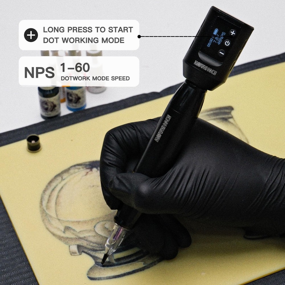 Wormhole Wireless Tattoo Kit, LED Digital Display, Dot Working Mode, Complete...