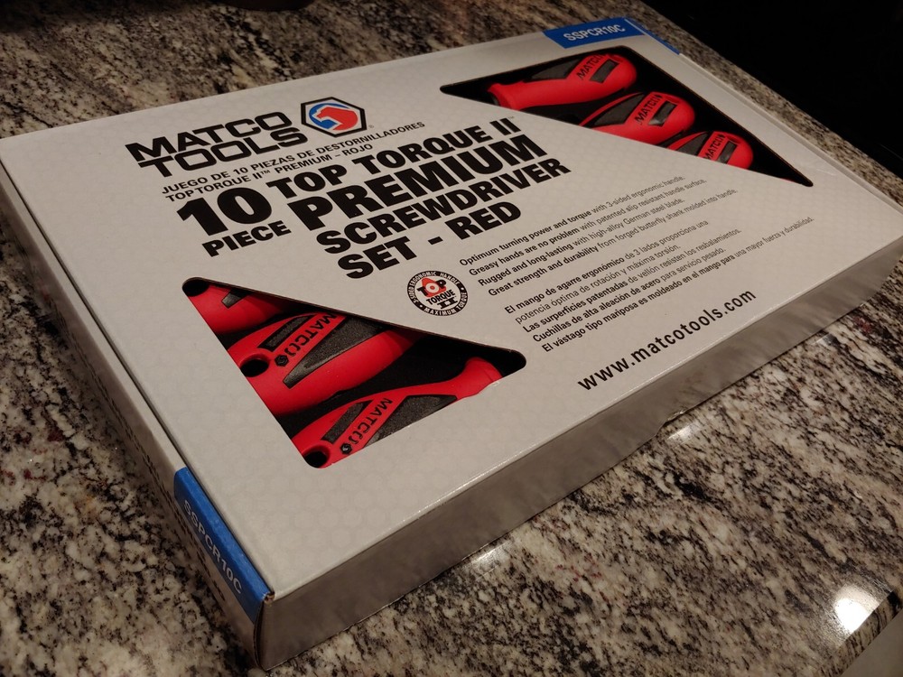 Matco Tools 10 PIECE TOP TORQUE II SCREWDRIVER SET - RED SEALED