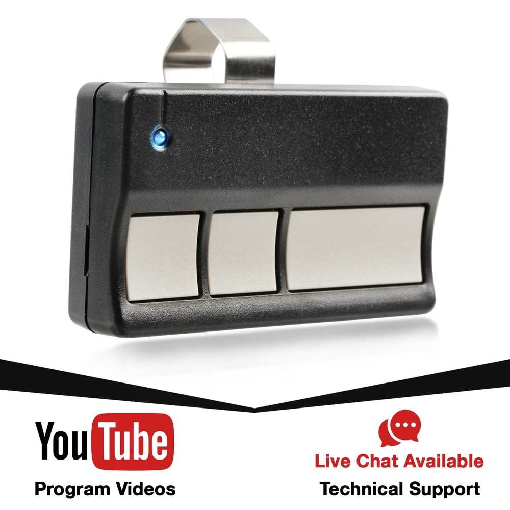 Garage Door Opener Remote 3btn for LiftMaster 973LM Red Orange Learn Function