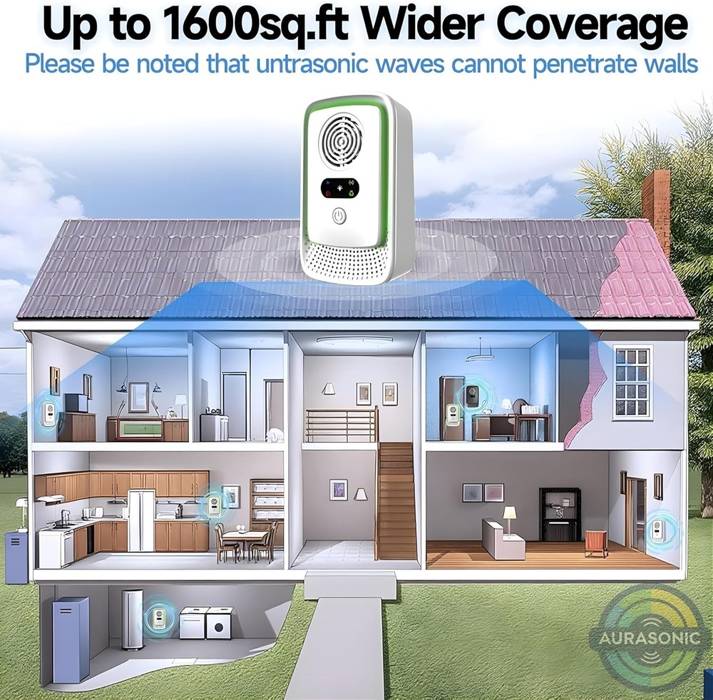 Ultrasonic Pest Repeller 6 Pack Plug In Rodent Mouse Bug Insect Control