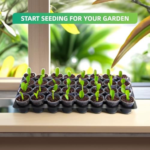 5-Pack 32 Cell Seedling Trays & 160 Pack 2" Soft Clear Nursery Pots -Thickened