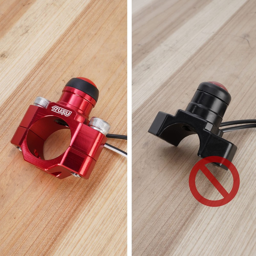 CNC Universal Motorcycle Engine Stop Start Kill with Mounting Backplate, Red