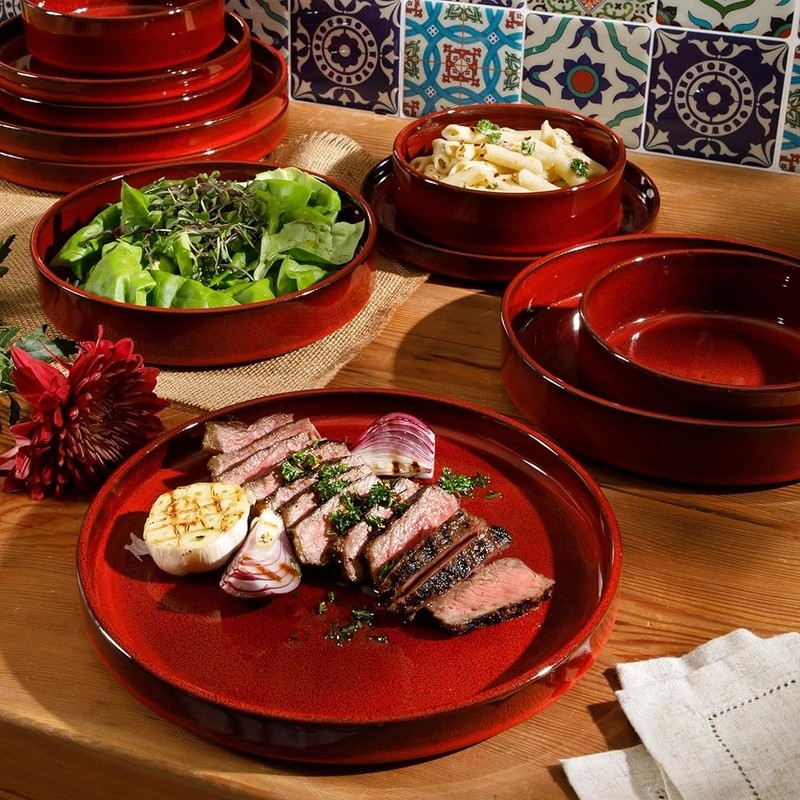 Terracotta Dinnerware Set 4 Eco Friendly Stackable Tableware Dining Essentials
