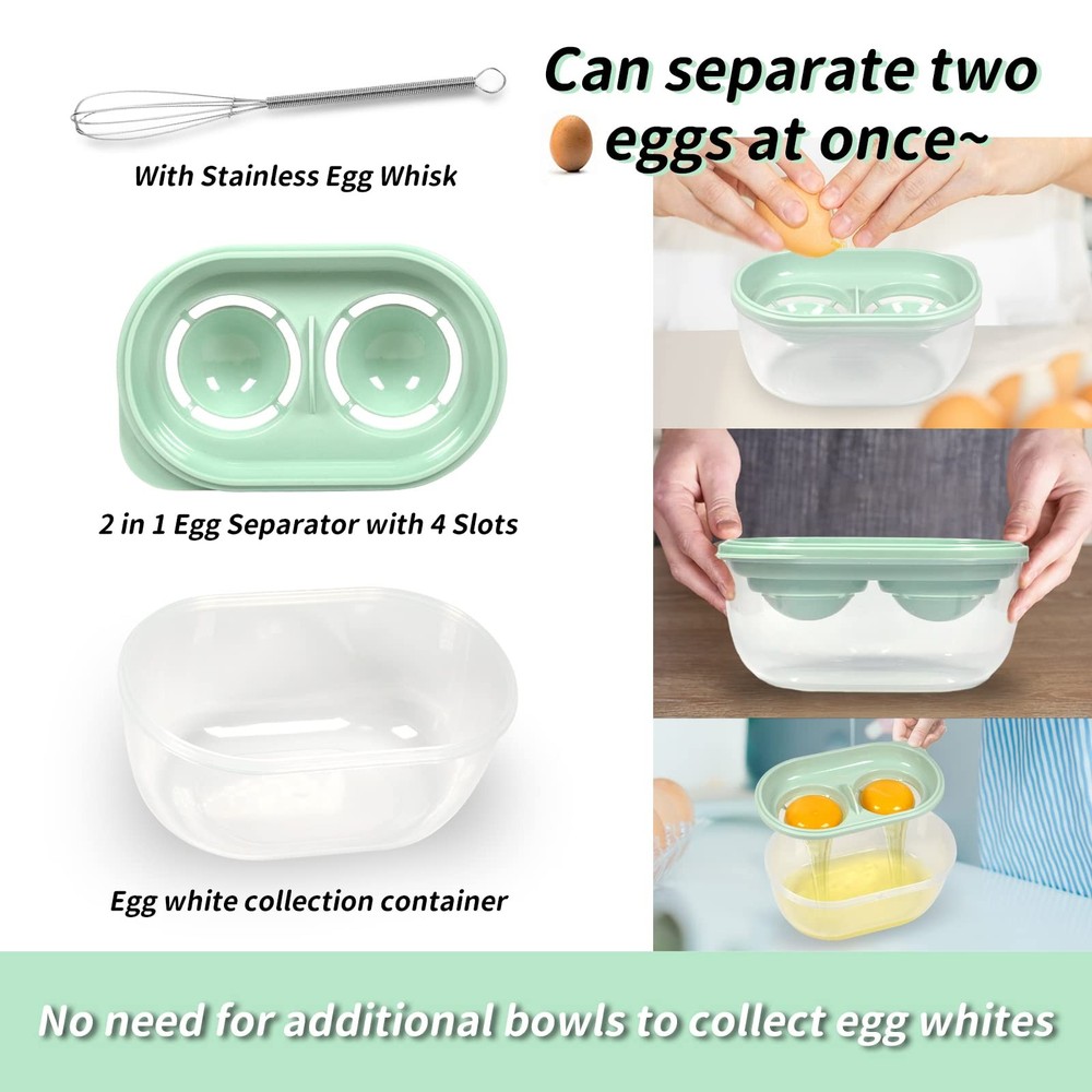 Egg White Separator with Egg Beater, Egg Separator Yolk White Separator Egg F...