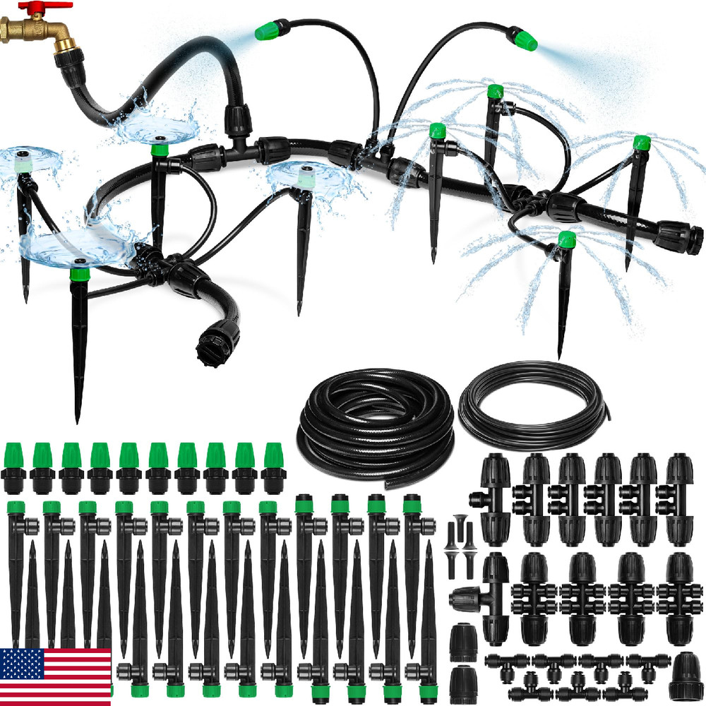 CARPATHEN Drip Irrigation System Adjustable Quick Connect Garden Watering 131ft