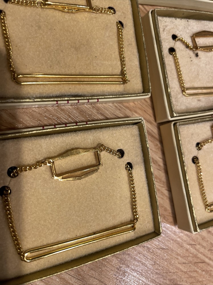 vintage tie slide chains initials pendant