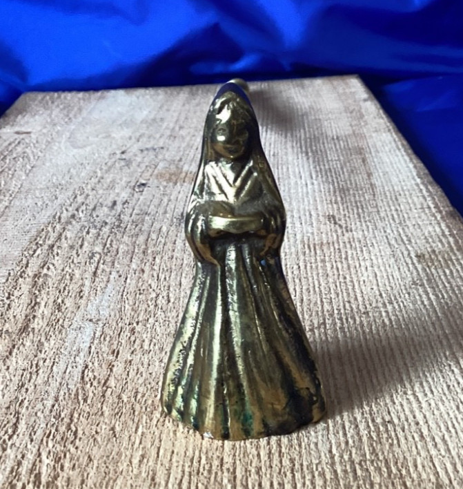 Vintage Solid Brass Lady Candle Snuffer 13" Long - Pre-owned