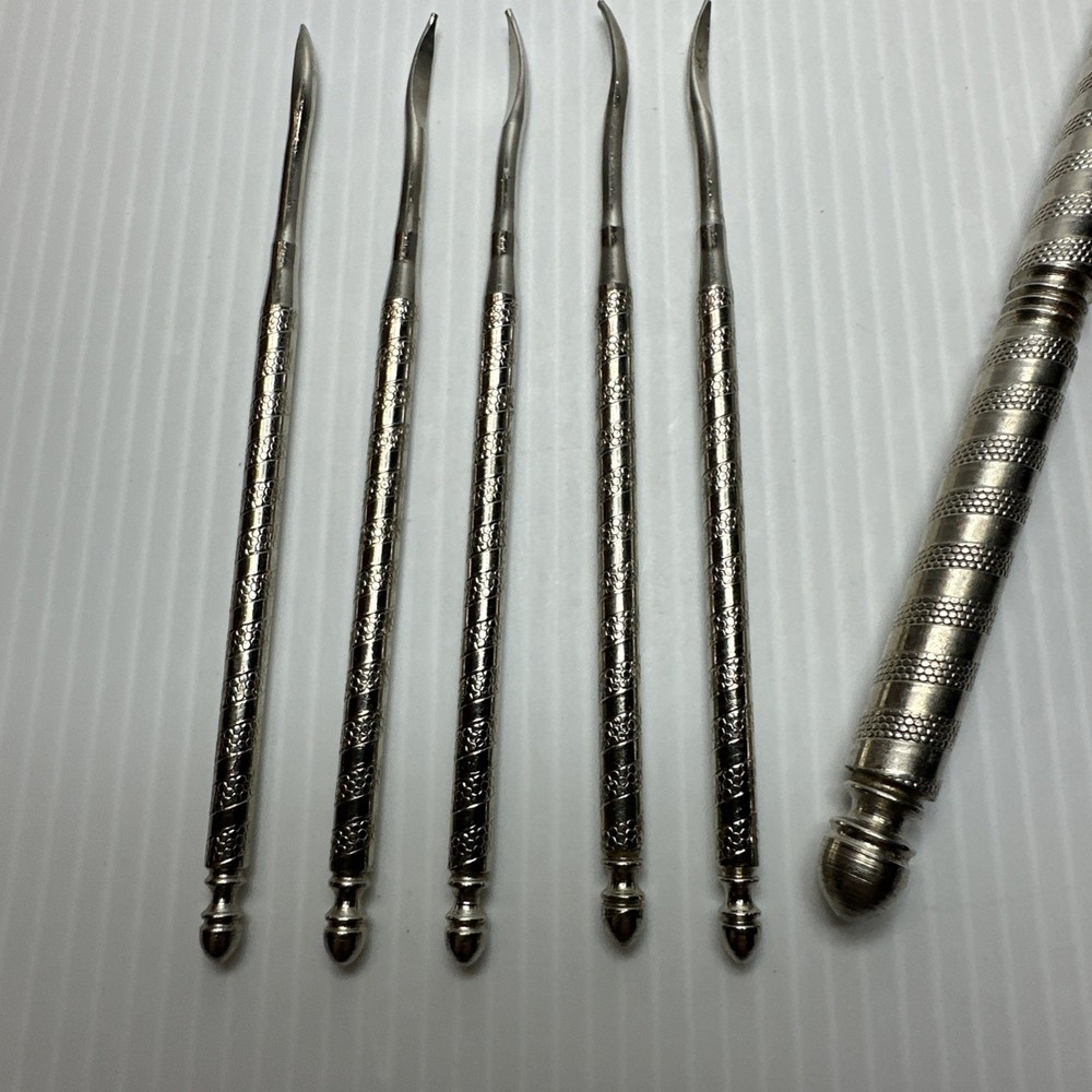 Vtg HMO Metal Nut Cracker & Shell Picks(5) set