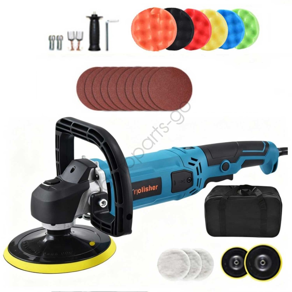 Car Polisher Buffer Machine 150/180mm + 23pcs Kit & Bag 1400W
