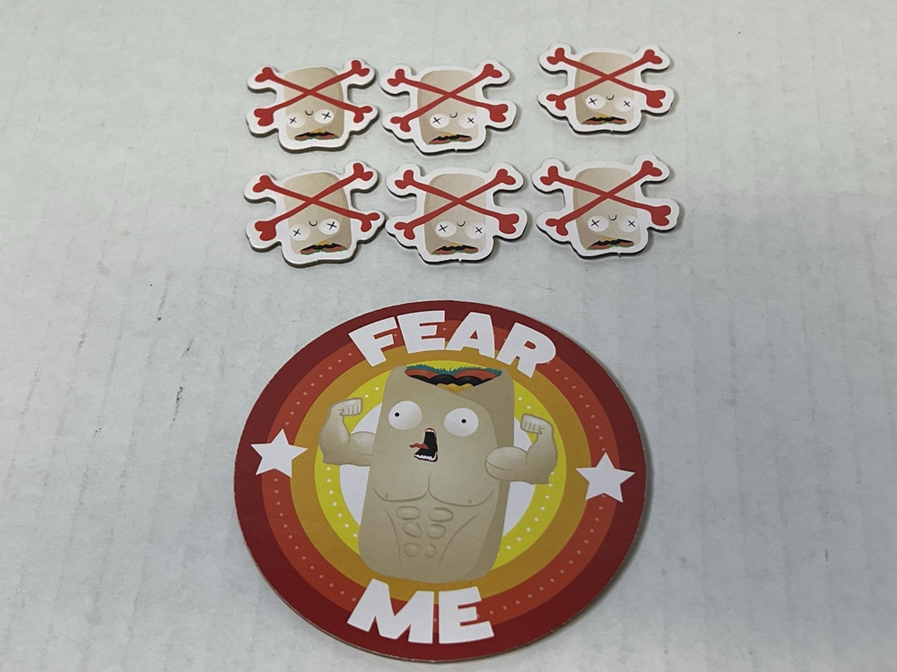 Exploding Kittens Throw Throw Burrito Replacement Burrito Bruises & Fear Badge