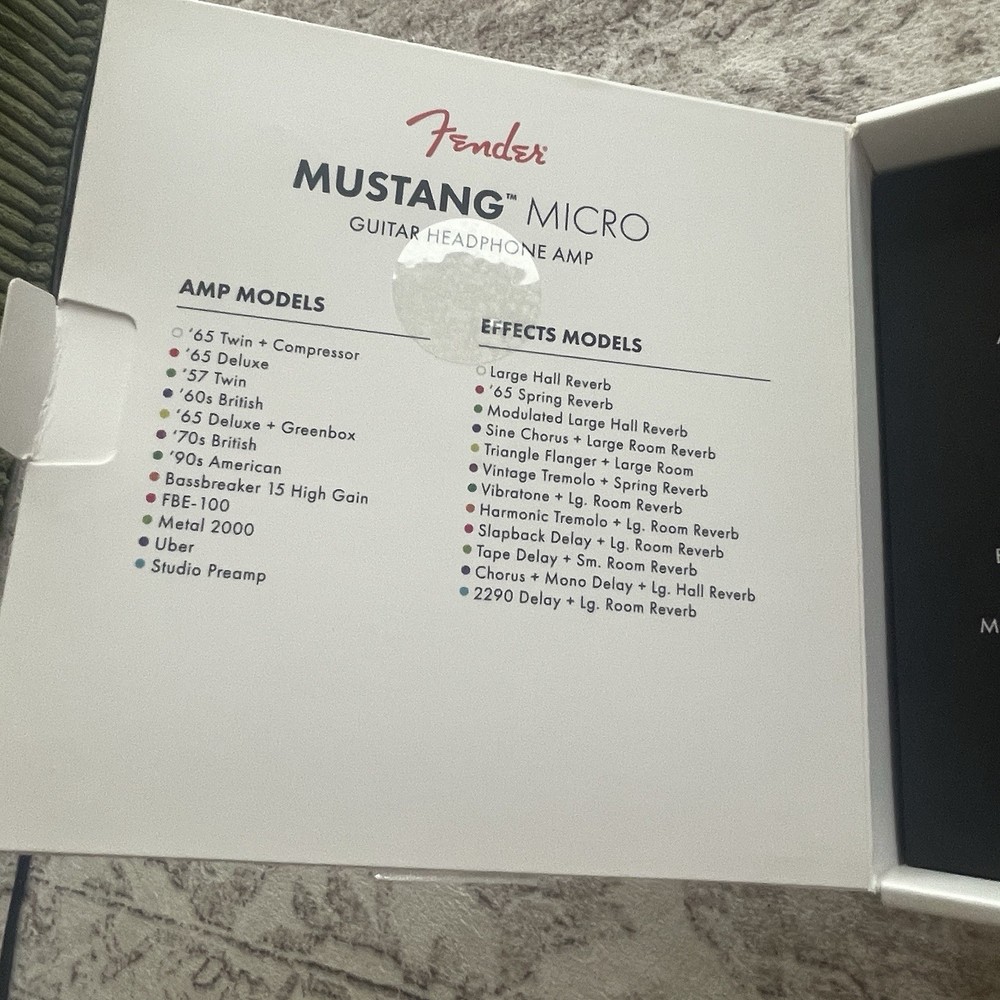 Fender Mustang Micro Headphone Guitar Amp Open Box Unused