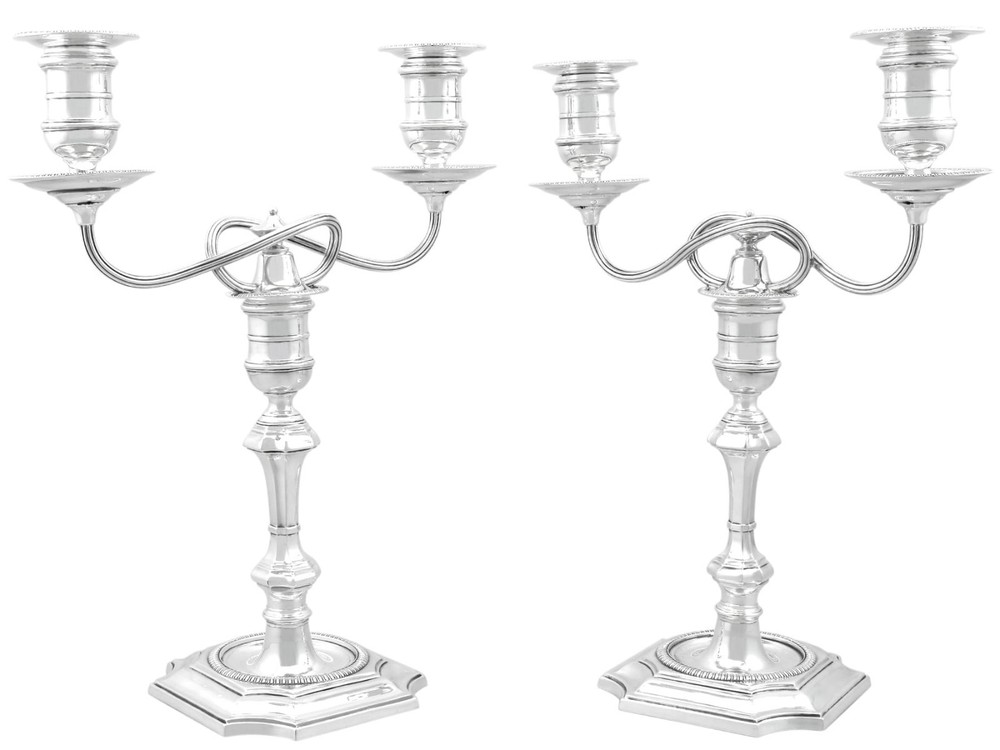 Antique Victorian Sterling Silver Two-Light Candelabra (1893)