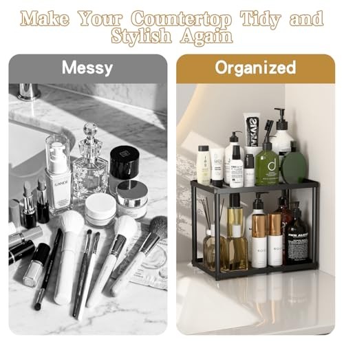 2 Tier Bathroom Counter Organizer, Rectangular Vanity Standard Version