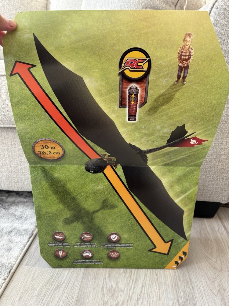 Real Flying RC Toothless How to Train Your Dragon by Spin Master 30”