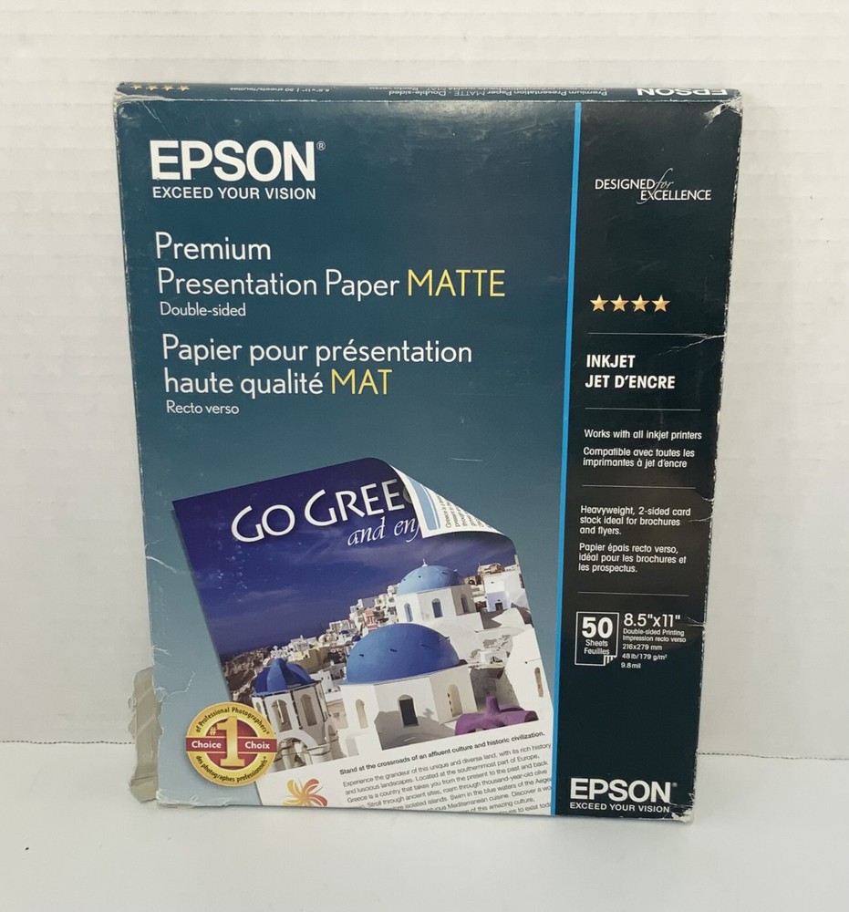 Epson Premium Presentation Paper, Matte, 50 Sheets, 8.5" x 11"