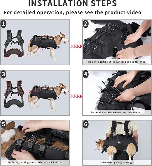 Dog Backpack Carrier for Medium Dogs Emergency Backpack, Old, Disabled, Joint...