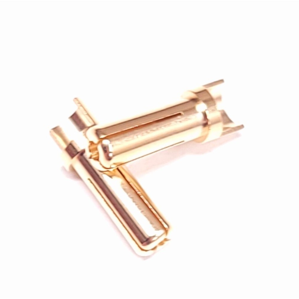 5mm oversized solid design gold plated bullet connector w/ shoulder 5 pair