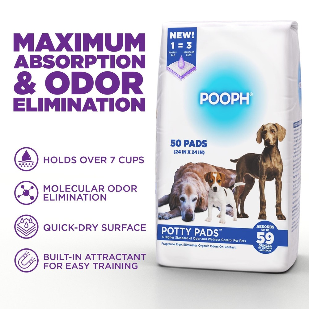 ® Potty Pads™ – 50 Count – Superior Absorbency & Odor Control – Absorbs 59oz,...