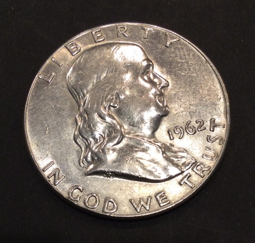 1962 (P) Franklin Half Dollar (AU) 90% Silver - (WH-1)
