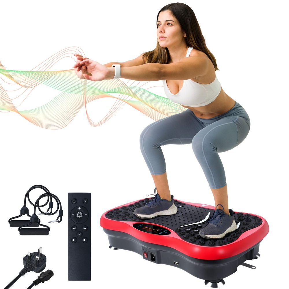 Vibration Plate Exercise 330LBS Whole Body Workout Vibrating Platform Bluetooth