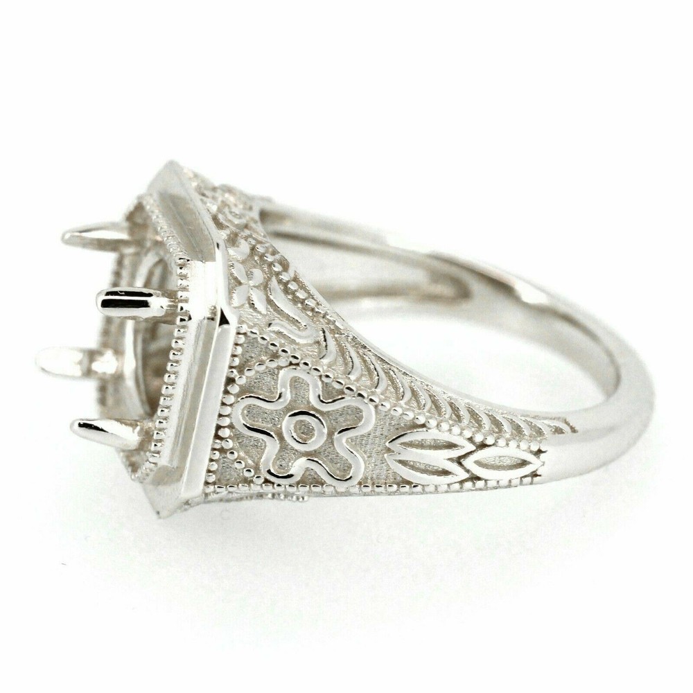 Sterling Silver Semi Mount Ring Setting Round RD 8x8mm