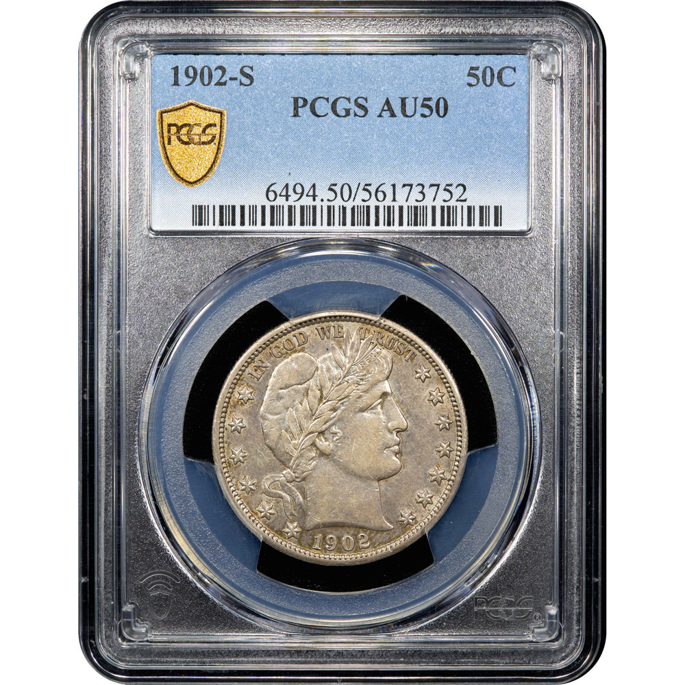 1902-S Barber Half Dollar 50c PCGS AU50