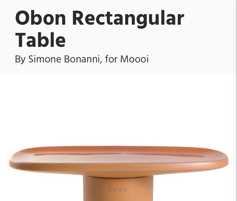 Obon Rectangular Table by Simone Bonnani for Mooi Terracota
