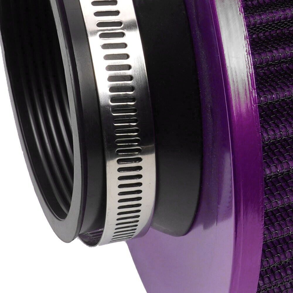 76mm 3"High Flow Inlet Cold Air Intake Cone Replacement Dry Air Filter Purple