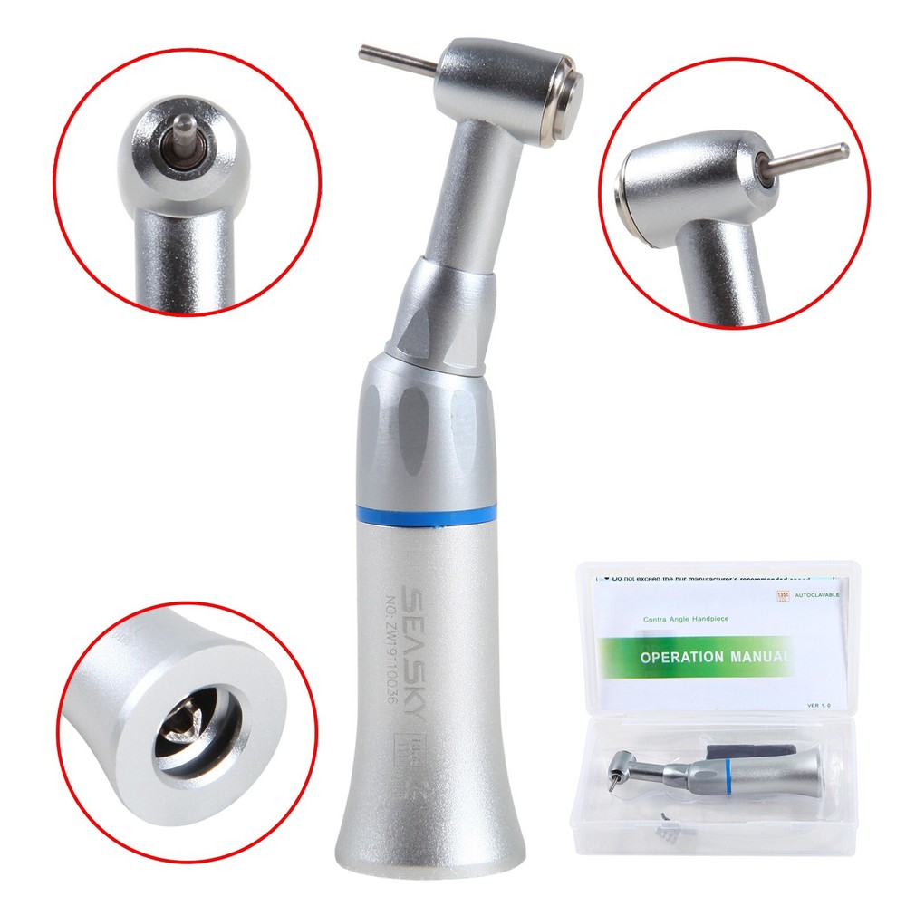 5X Dental Handpiece Low Slow Speed Contra Angle Push Button E-Type FG Burs 1.6mm