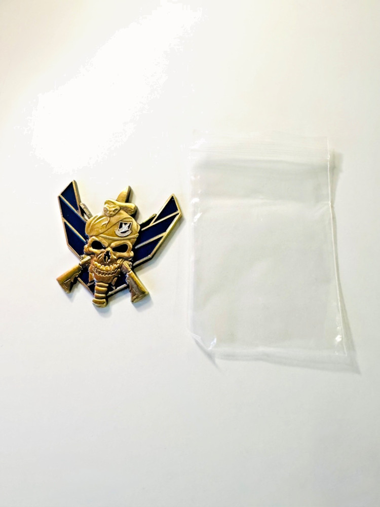 Aged Brass Air Force Honor Badge Security Forces Defensor Fortis Medallion