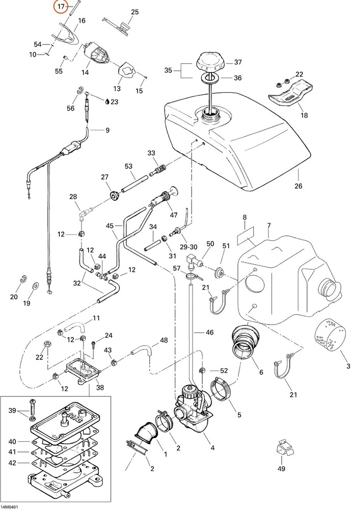 CAN-AM 414438700 - Throttle Handle Lever Pin