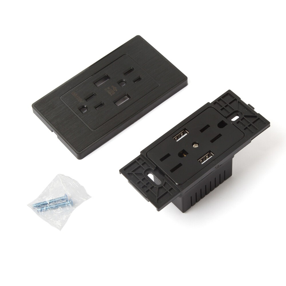 10 Pack Dual USB Wall Outlet Charger Port Socket With 15A Electrical Receptacles