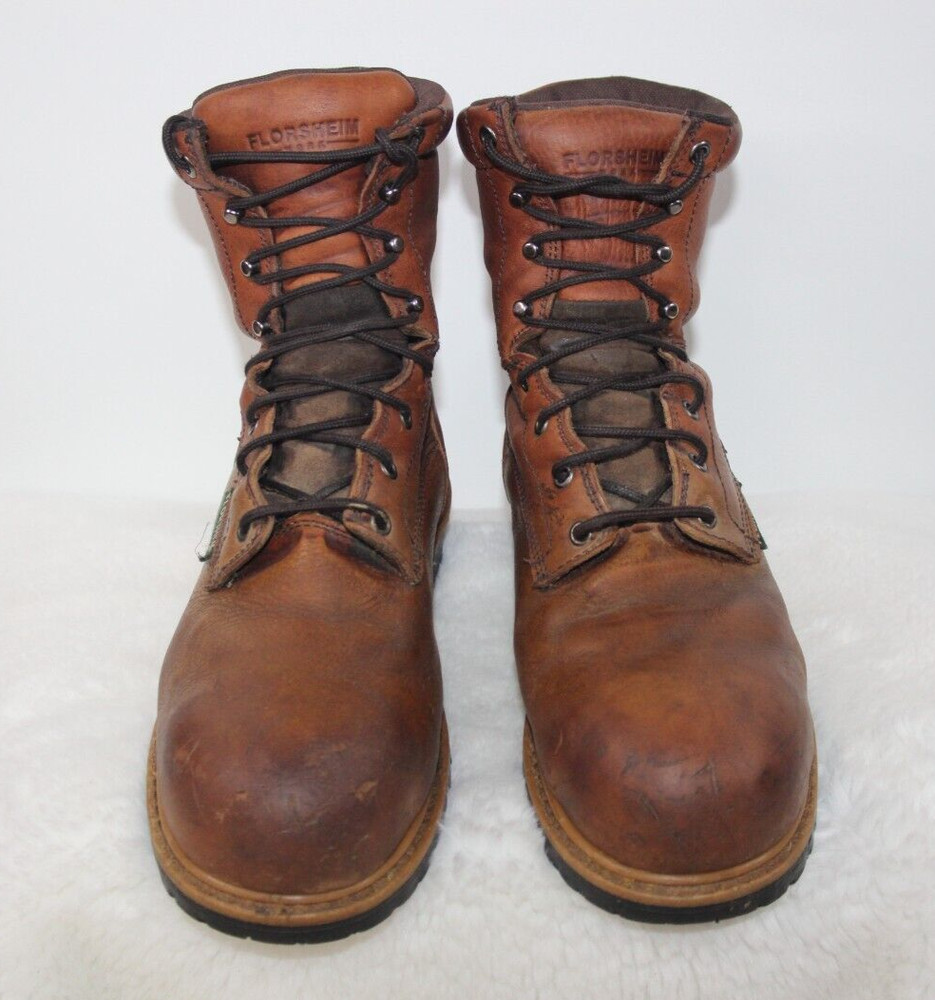 Florsheim 9" Brown Waterproof Electrical Hazard Logger Work Boot 9.5D Safety Toe