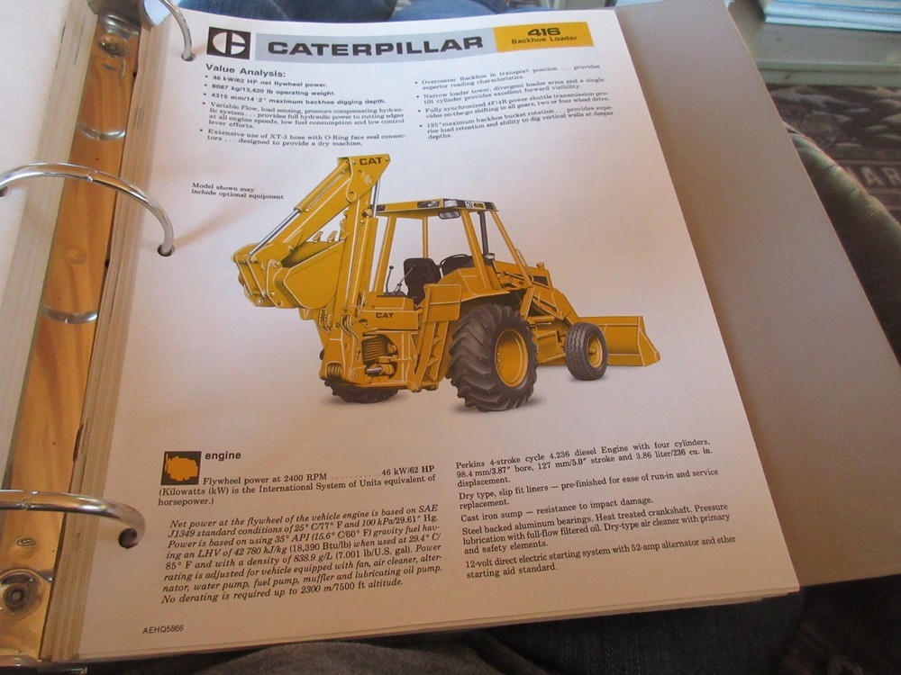 Caterpillar 416 Backhoe Loader Brochure 6 page