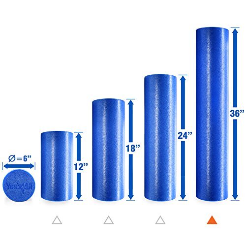 24" Soft-Density Round Foam Roller for Balance Strengthening Flexibility, Blue