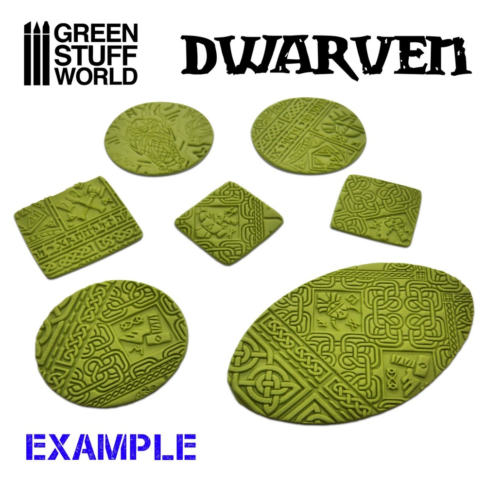 Rolling Pin - DWARVEN Texture - Create your own Infinity, Warhammer bases 40k
