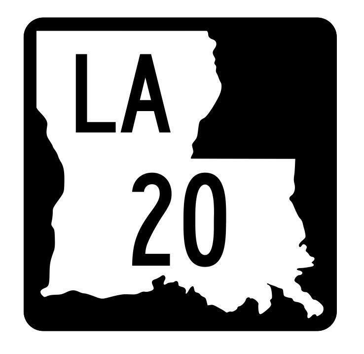 Louisiana State Highway 20 Sticker Decal